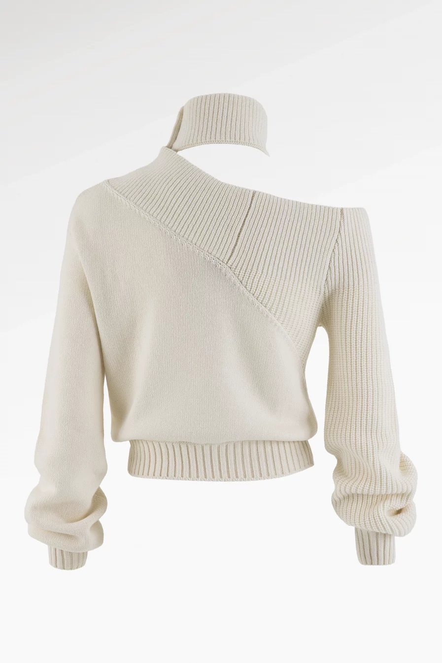Pull Angora Blanc Jenny Avec Nopes - Fait Main En France, Taille XL, Lavage Main