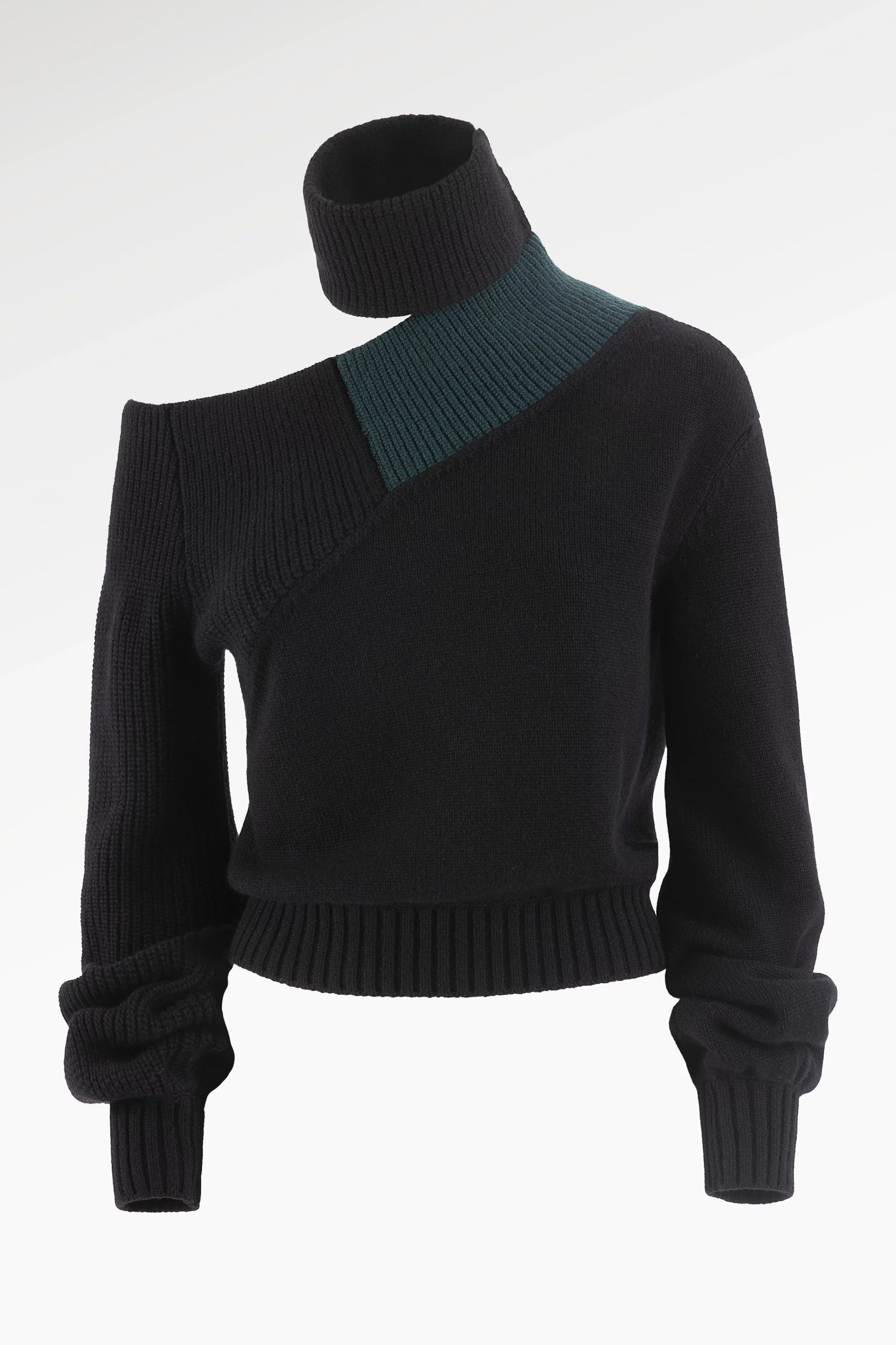 josephine-riviere-maille-pull-cachemire-jenny-noir-vert-col-amovible-devant