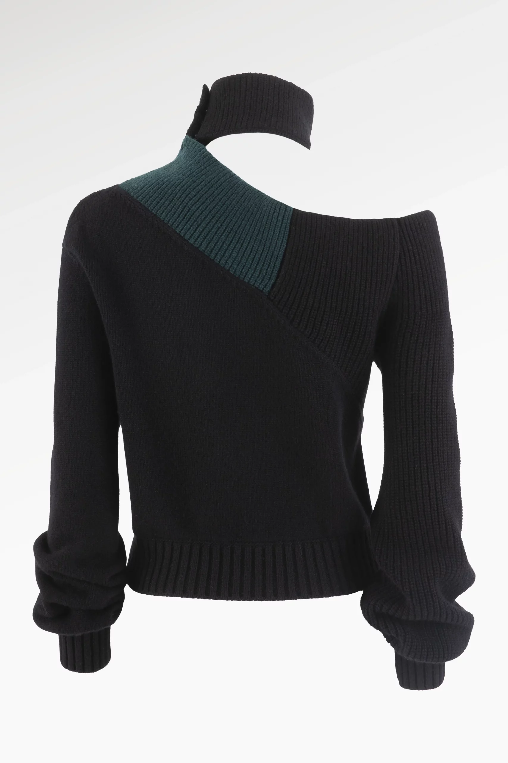 josephine-riviere-maille-pull-cachemire-jenny-noir-vert-col-amovible-dos