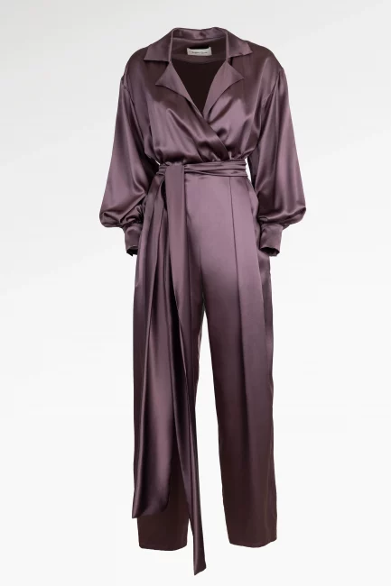 Combinaison JR en satin prune