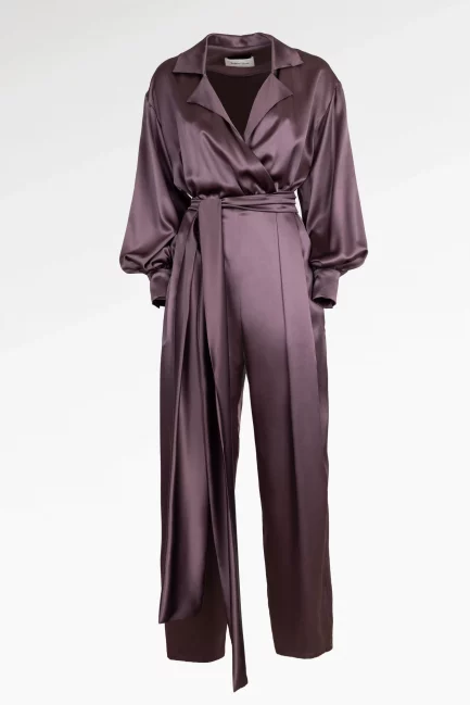 Combinaison JR en satin prune