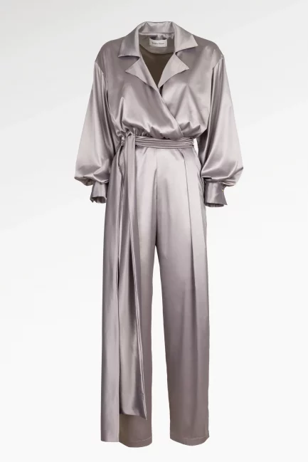 Combinaison JR en satin argent