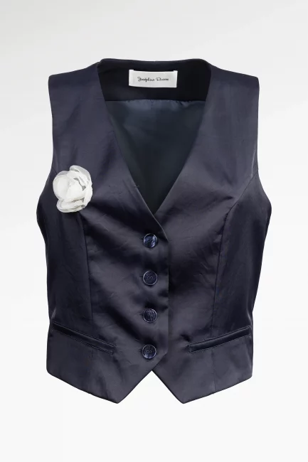 Gilet Orée marine fleur