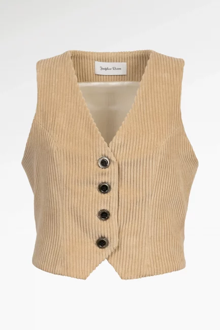 Gilet Velours beige