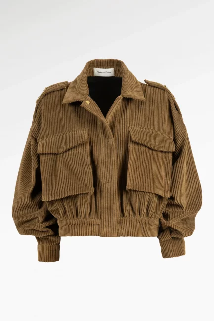 Veste velours kaki