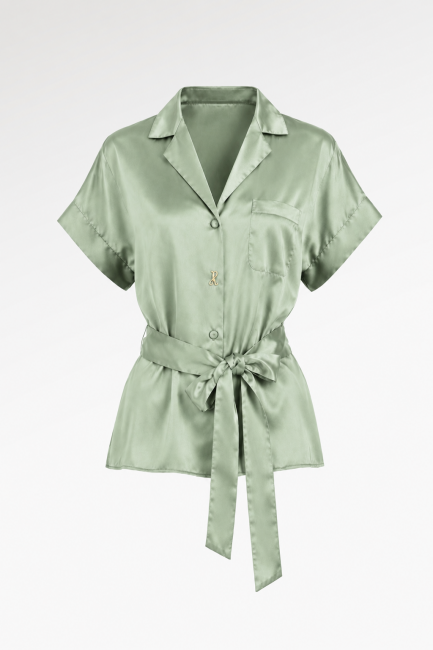 Chemisier satin vert