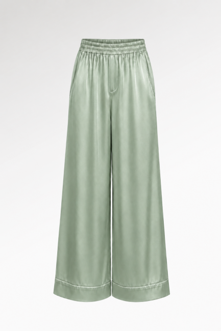 Pantalon satin vert