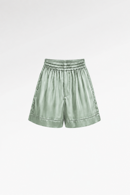 Short satin vert
