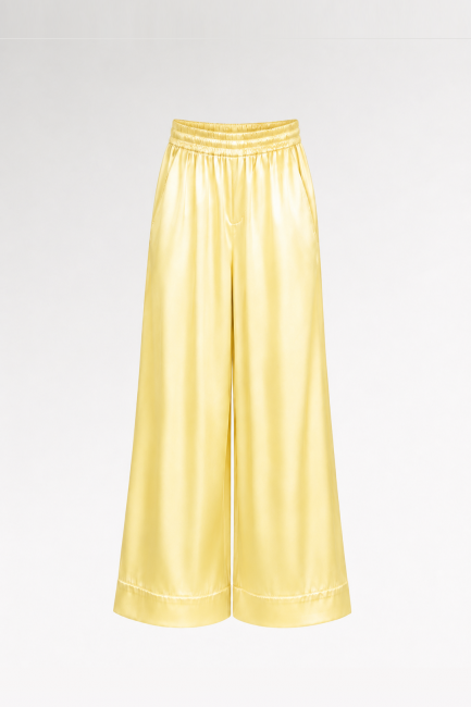 Pantalon satin jaune